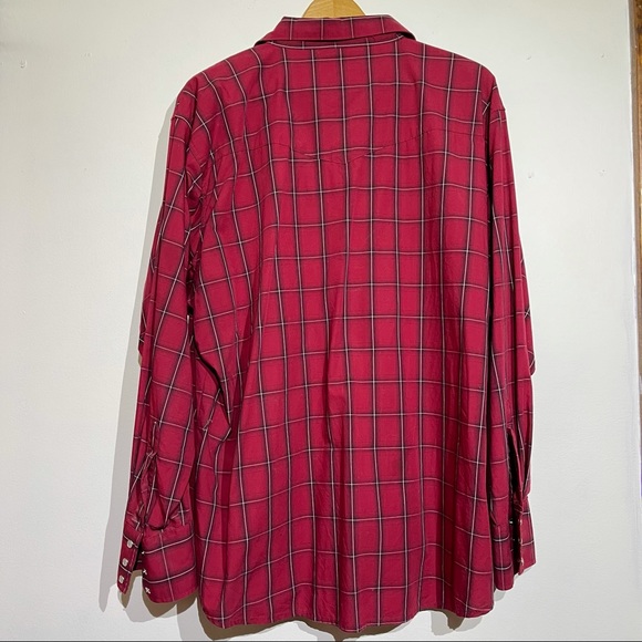 Wrangler Red Plaid Pearl Snap Button Front Shirt Men Size XXL - Picture 4 of 4